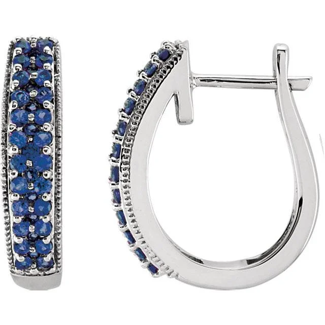 Discover Unique Jewelry With Special Limited-Time Offers 5/8ct Genuine Blue Sapphire Pave Hoops 14K White Gold 18.5mm Tall Discover Unique Jewelry With Special Limited-Time Offers 5/8ct Genuine Blue Sapphire Pave Hoops 14K White Gold 18.5mm Tall