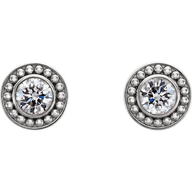 Shine In Style – Shop Jewelry Discounts Today .55CT Diamond Bezel Studs Vintage Milgrain Accent 14K White Gold Shine In Style – Shop Jewelry Discounts Today .55CT Diamond Bezel Studs Vintage Milgrain Accent 14K White Gold