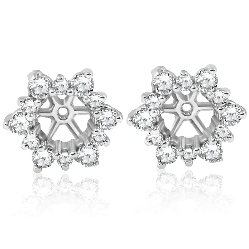 Big Discounts On Elegant Jewelry Collections 7/8ct Diamond Earring Studs Jackets 14K White Gold (5.5-6mm) Big Discounts On Elegant Jewelry Collections 7/8ct Diamond Earring Studs Jackets 14K White Gold (5.5-6mm)