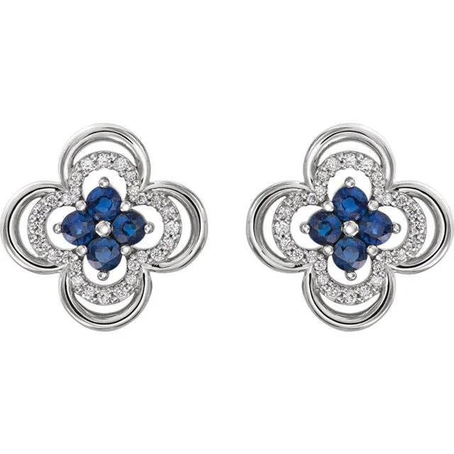 Affordable Elegance – Special Jewelry Sale Now Live .70CT Diamond & Blue Sapphire Clover Studs Earrings 14K White Gold Affordable Elegance – Special Jewelry Sale Now Live .70CT Diamond & Blue Sapphire Clover Studs Earrings 14K White Gold
