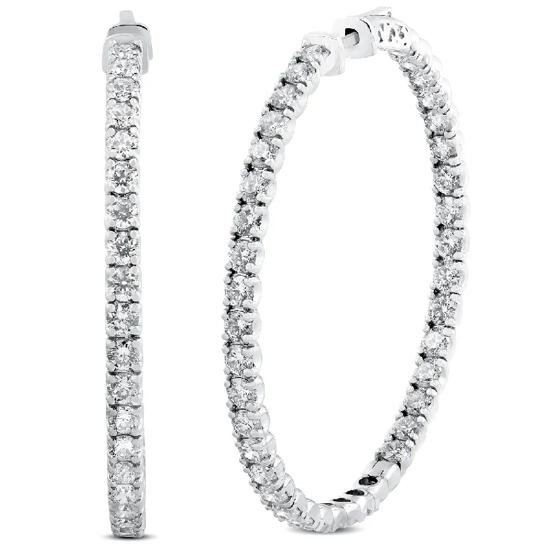 Jewelry Clearance Sale – Final Reductions 8.00CT 2" Diamond Inside Outside Hoops 14k White Gold Lab Grown Jewelry Clearance Sale – Final Reductions 8.00CT 2" Diamond Inside Outside Hoops 14k White Gold Lab Grown