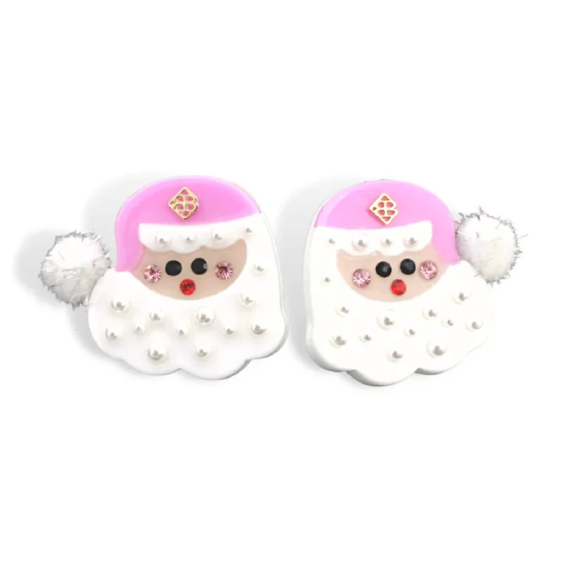 Jewelry Clearance Event – Stock Up Before It's Over Christmas Pink Santa Earrings In White/pink Jewelry Clearance Event – Stock Up Before It's Over Christmas Pink Santa Earrings In White/pink