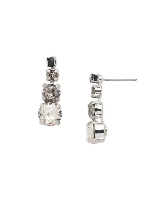 Waterproof Stainless Steel Jewelry For Lasting Beauty Descinding Round Dangle Earrings In Palladium/starry Night Waterproof Stainless Steel Jewelry For Lasting Beauty Descinding Round Dangle Earrings In Palladium/starry Night