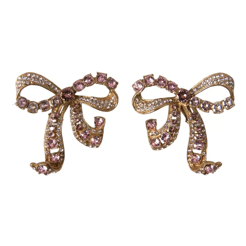 Handcrafted Beauty At Affordable Prices Dolce & Gabbana Brass pink Clear Crystal Bow Fiocchi Women's Christmas Handcrafted Beauty At Affordable Prices Dolce & Gabbana Brass pink Clear Crystal Bow Fiocchi Women's Christmas