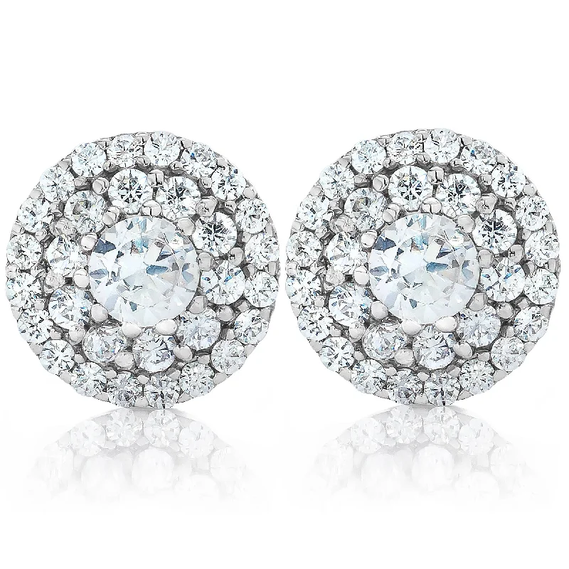 Glamorous Jewelry, Glamorous Deals – Shop Now Double Halo Diamond Screw Back Studs 1/2 Carat TW 14K White Gold Glamorous Jewelry, Glamorous Deals – Shop Now Double Halo Diamond Screw Back Studs 1/2 Carat TW 14K White Gold