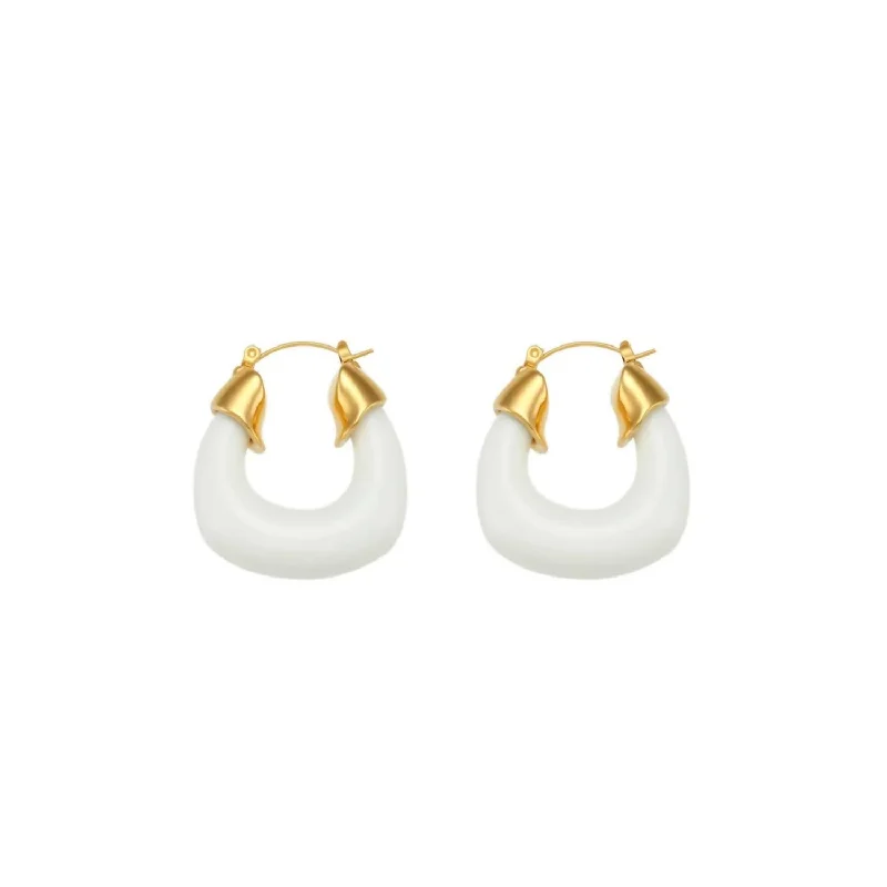 Romantic Heart-Shaped Jewelry For Special Gifts Elanor Hoops Earrings In Clear