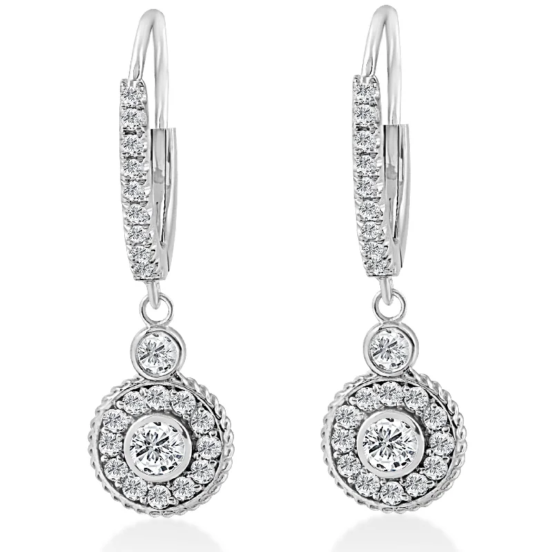 Special Sale On Handcrafted Jewelry – Shop Today F/G SI 3/4 Dangle Diamond Halo Vintage Hoops 18k White Gold 1" tall Special Sale On Handcrafted Jewelry – Shop Today F/G SI 3/4 Dangle Diamond Halo Vintage Hoops 18k White Gold 1" tall
