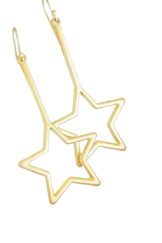 Timeless Elegance At Unbelievable Discounts Falling Star Earrings In Matte Gold