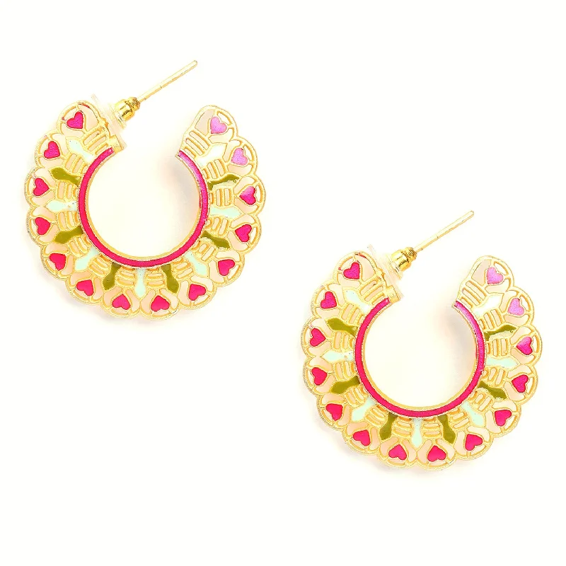 Discounted Jewelry For A Glamorous Look Gold-plated Enamel Earrings