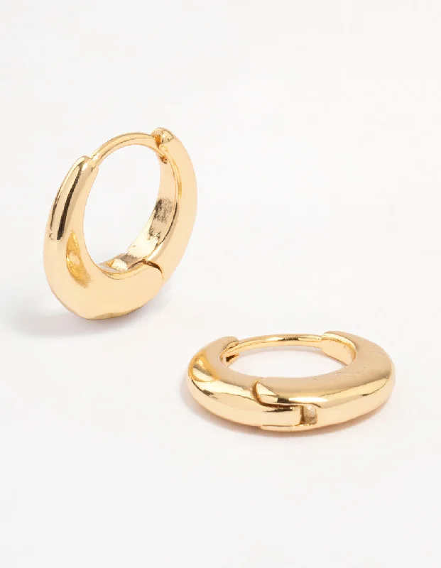 Premium Diamond Jewelry At Once-In-A-Lifetime Discounts Gold Plated Mini Classic Graduated Huggie Earrings Premium Diamond Jewelry At Once-In-A-Lifetime Discounts Gold Plated Mini Classic Graduated Huggie Earrings