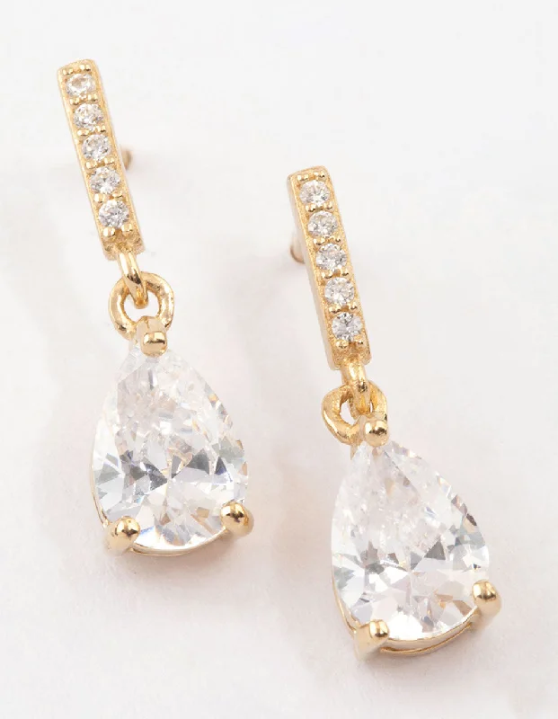 Affordable Elegance – Special Jewelry Sale Now Live Gold Plated Sterling Silver Teardrop Cubic Zirconia Drop Earrings Affordable Elegance – Special Jewelry Sale Now Live Gold Plated Sterling Silver Teardrop Cubic Zirconia Drop Earrings