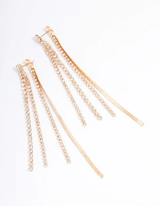 Shop Signature Jewelry Styles At Exclusive Prices Gold Slim Mixed Chain Earrings