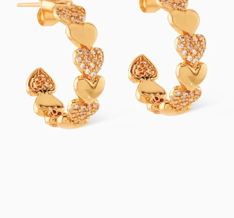 Jewelry Clearance Event – Stock Up Before It's Over Habibi Heart Hoop Earrings In Gold