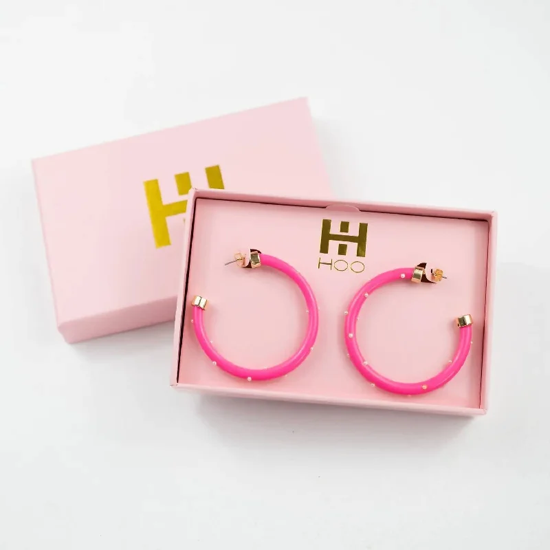 Flash Sale On Exquisite Jewelry – Don't Miss Out Hoop Earrings In Dark Pink