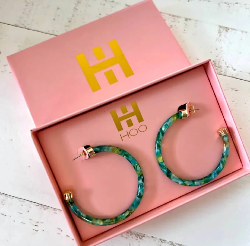 Limited Stock On Premium Jewelry At Low Prices Hoop Earrings In Multi Green