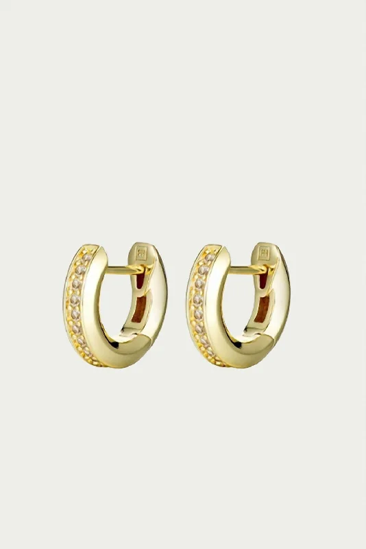 Your Dream Jewelry At Dream Prices – Shop Now Ion Huggie Hoop Earrings In Gold/clear Your Dream Jewelry At Dream Prices – Shop Now Ion Huggie Hoop Earrings In Gold/clear