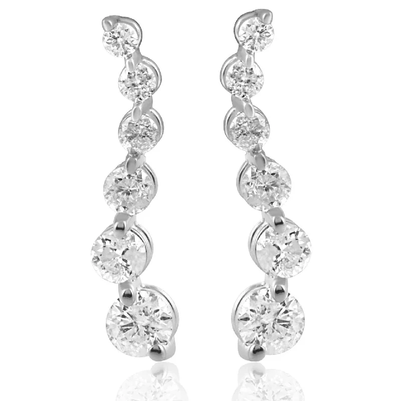 Exclusive Jewelry Sale – Limited-Time Discounts Ladies 1/2ct Diamond Journey Earrings 14K White Gold Exclusive Jewelry Sale – Limited-Time Discounts Ladies 1/2ct Diamond Journey Earrings 14K White Gold