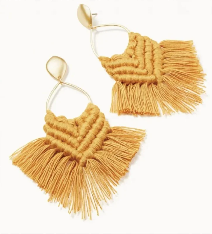 Elegant Rose Gold Jewelry For A Stylish Touch Macramé Earrings In Goldenrod