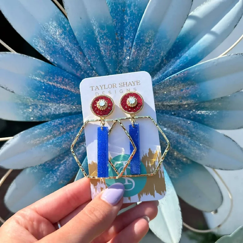 Buy More, Save More On Stunning Jewelry Pieces 'merica Hoops In Blue