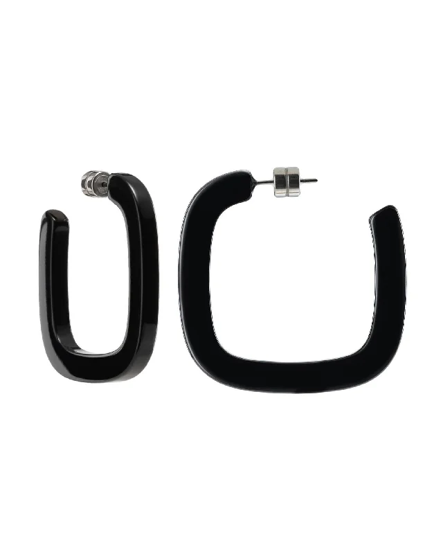 Special Jewelry Deals – Upgrade Your Collection Midi Square Hoops in Black