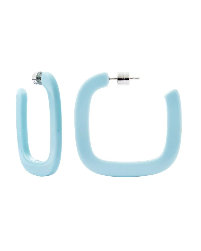 Seasonal Jewelry Deals – Elevate Your Style Midi Square Hoops in Light Blue