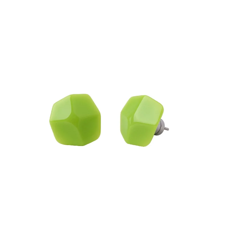Limited-Stock Jewelry Sale – Once It's Gone, It's Gone Mini Sculpture Studs in Neon Green Limited-Stock Jewelry Sale – Once It's Gone, It's Gone Mini Sculpture Studs in Neon Green