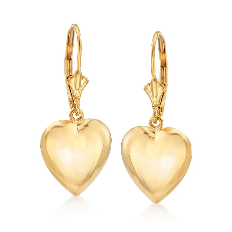 Luxury Handcrafted Jewelry For Elegant Looks Ross-Simons 14kt Yellow Gold Puffed Heart Drop Earrings Luxury Handcrafted Jewelry For Elegant Looks Ross-Simons 14kt Yellow Gold Puffed Heart Drop Earrings