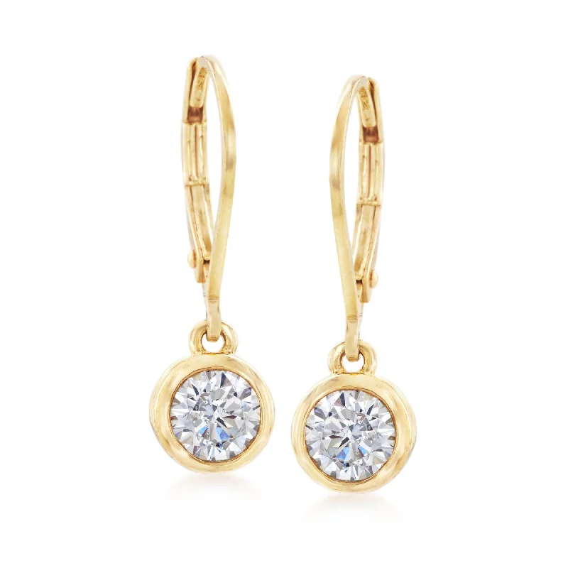 Don't Miss Our Biggest Jewelry Sale Of The Season Ross-Simons Bezel-Set CZ Drop Earrings in 14kt Yellow Gold Don't Miss Our Biggest Jewelry Sale Of The Season Ross-Simons Bezel-Set CZ Drop Earrings in 14kt Yellow Gold