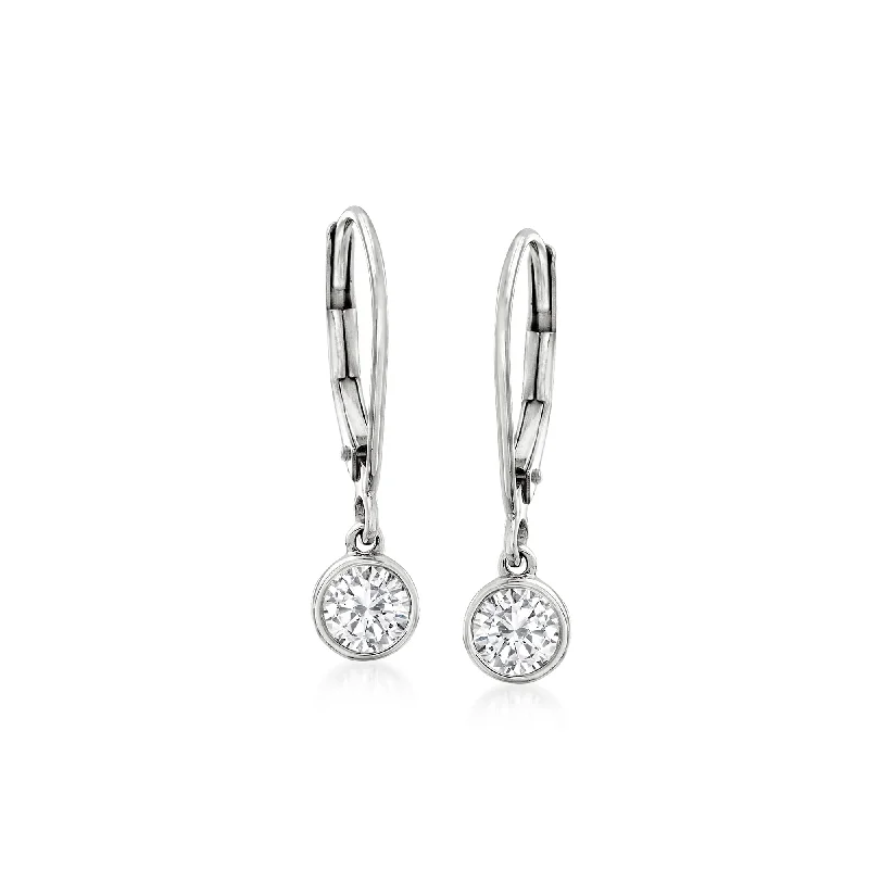 Discover Unique Jewelry With Special Limited-Time Offers Ross-Simons Bezel-Set Diamond Drop Earrings in 14kt White Gold Discover Unique Jewelry With Special Limited-Time Offers Ross-Simons Bezel-Set Diamond Drop Earrings in 14kt White Gold
