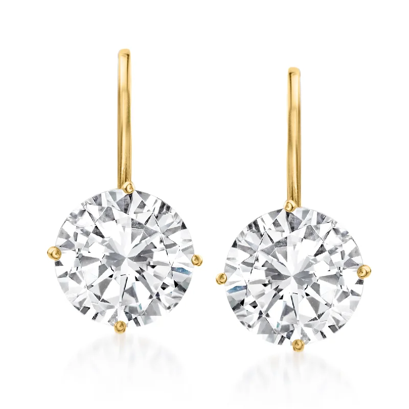 Limited-Time Offer On Elegant Jewelry Pieces Ross-Simons CZ Drop Earrings in 14kt Yellow Gold Limited-Time Offer On Elegant Jewelry Pieces Ross-Simons CZ Drop Earrings in 14kt Yellow Gold