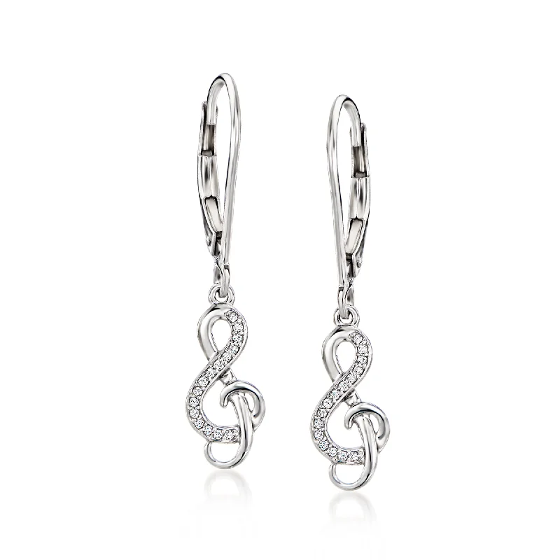 Timeless Elegance, Temporary Discounts – Act Fast Ross-Simons Diamond-Accented Treble Clef Drop Earrings in Sterling Silver Timeless Elegance, Temporary Discounts – Act Fast Ross-Simons Diamond-Accented Treble Clef Drop Earrings in Sterling Silver