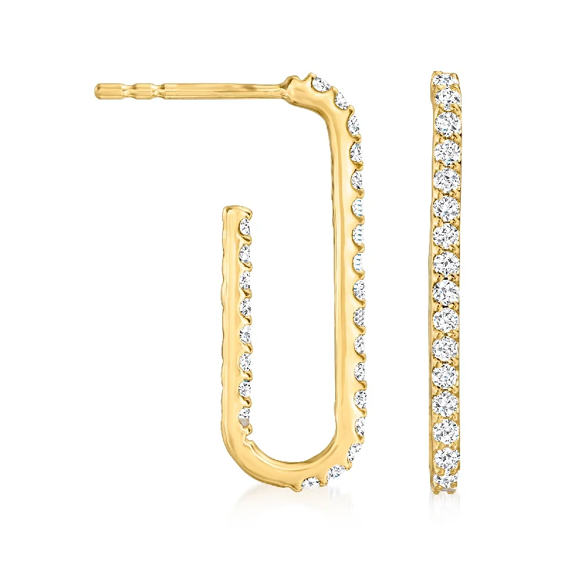 Trending Jewelry Now Available At Exclusive Prices Ross-Simons Diamond Paper Clip Link J-Hoop Earrings in 14kt Yellow Gold Trending Jewelry Now Available At Exclusive Prices Ross-Simons Diamond Paper Clip Link J-Hoop Earrings in 14kt Yellow Gold