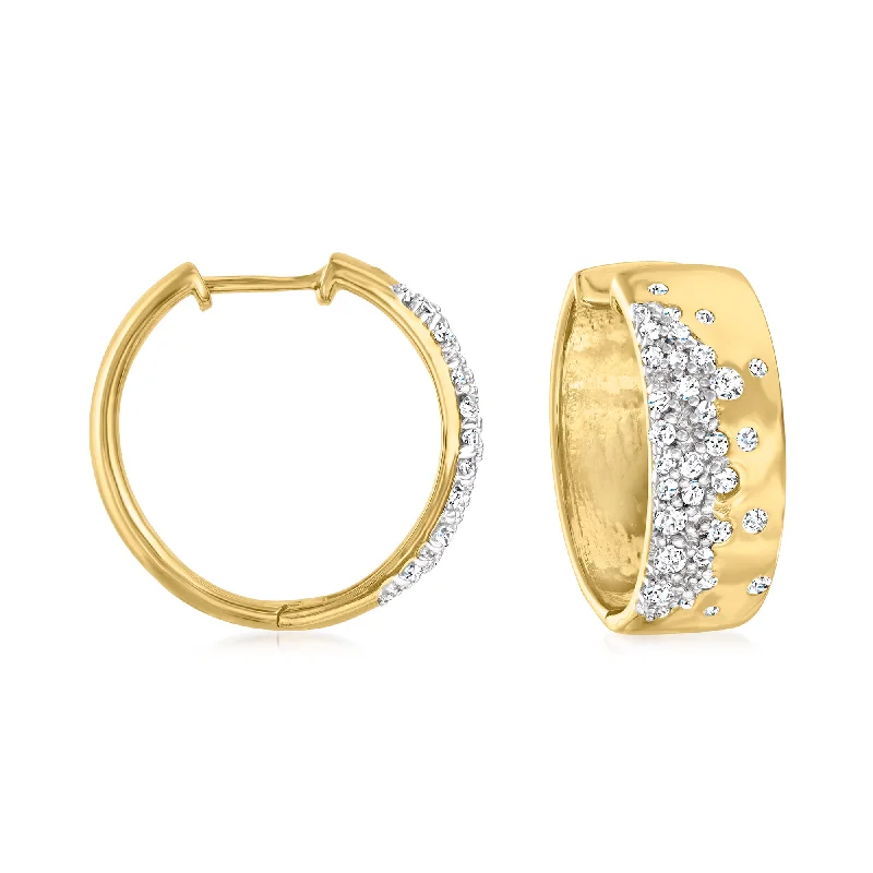 High-Quality Gemstone Jewelry For Special Occasions Ross-Simons Scattered Diamond Hoop Earrings in 18kt Gold Over Sterling High-Quality Gemstone Jewelry For Special Occasions Ross-Simons Scattered Diamond Hoop Earrings in 18kt Gold Over Sterling