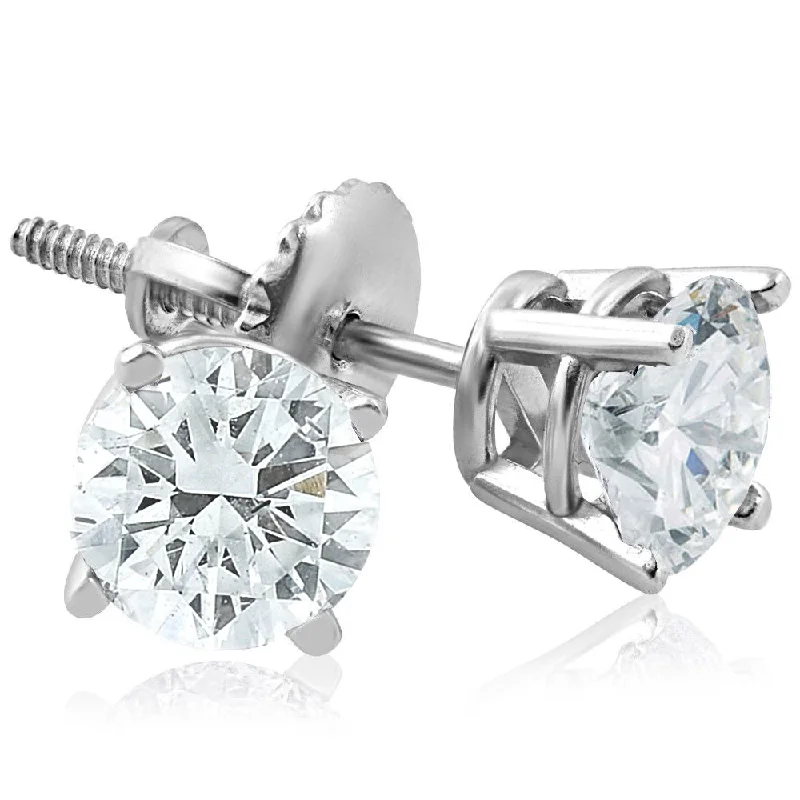 Luxury Jewelry At Unbeatable Discounts Screw Back 1ct Diamond Studs 14k White Gold Clarity Enhanced Luxury Jewelry At Unbeatable Discounts Screw Back 1ct Diamond Studs 14k White Gold Clarity Enhanced