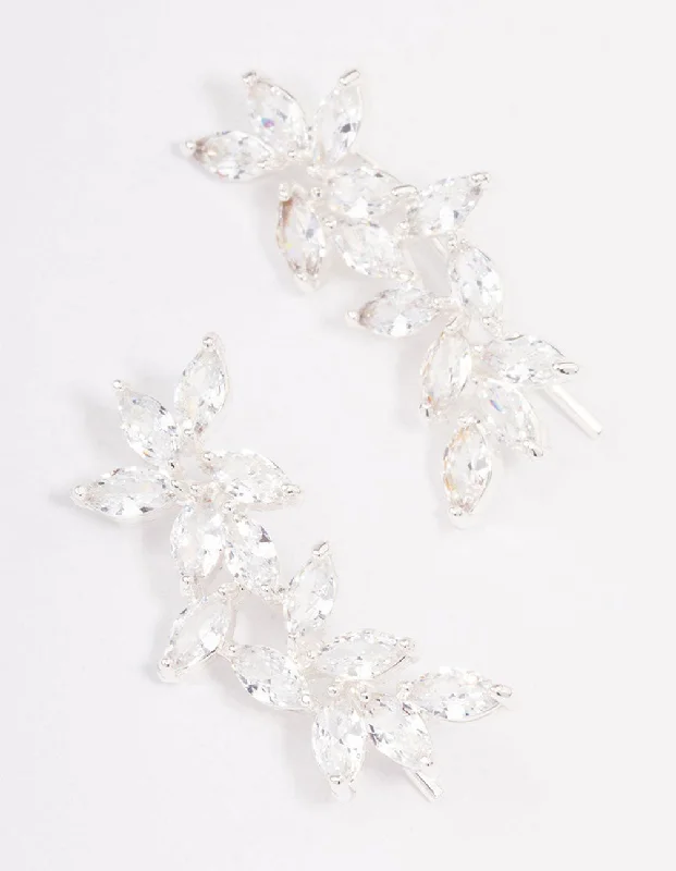 Unmissable Jewelry Clearance – Final Reductions Silver Leaf Vine Crawler Drop Earrings Unmissable Jewelry Clearance – Final Reductions Silver Leaf Vine Crawler Drop Earrings