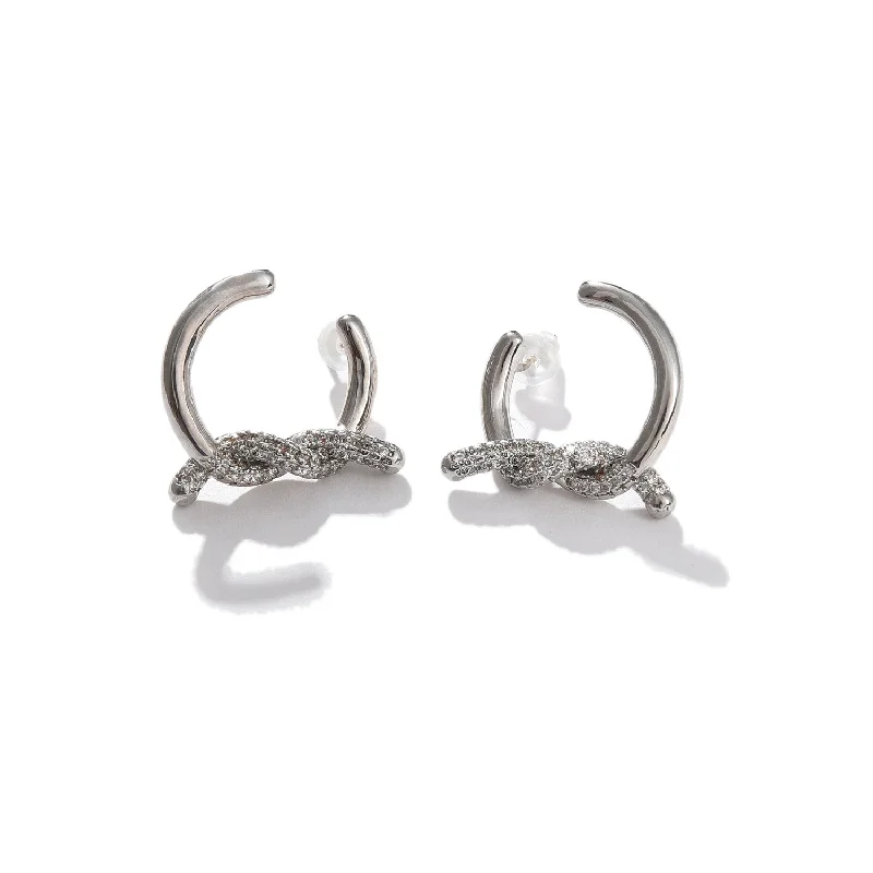 Shop Stylish Jewelry Now And Save Big Silver-toned Contemporary Hoop Earrings
