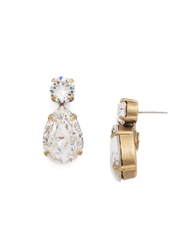 Shop Elegant Jewelry At Unbeatable Prices Teardrop Onyx Dangle Earrings In Clear/bright Gold Finish Shop Elegant Jewelry At Unbeatable Prices Teardrop Onyx Dangle Earrings In Clear/bright Gold Finish