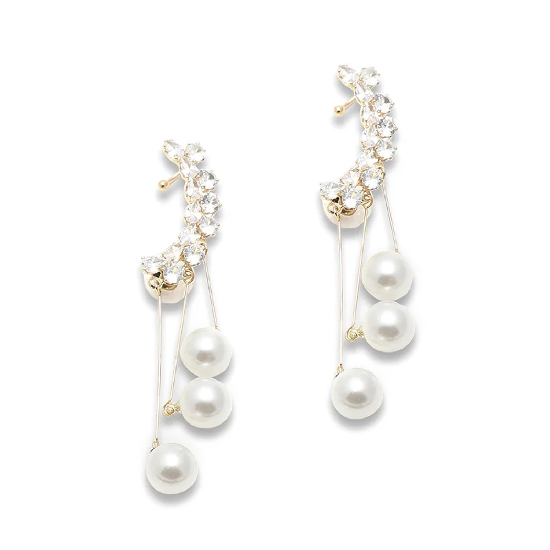 Personalized Engraved Jewelry For Meaningful Gifts White Color Gold Plated Party Designer Stone Drop Earring For Women's Personalized Engraved Jewelry For Meaningful Gifts White Color Gold Plated Party Designer Stone Drop Earring For Women's