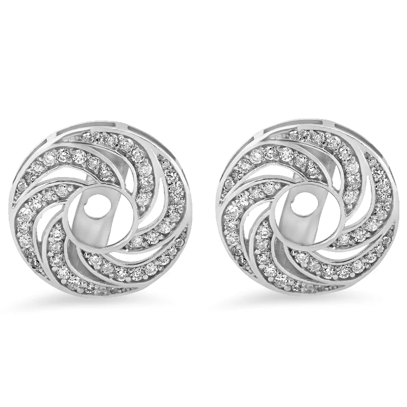 The Perfect Jewelry Piece At The Perfect Price Women's 1/2ct Diamond Earring Halo Jackets Solid 14k White Gold (up to 4mm) The Perfect Jewelry Piece At The Perfect Price Women's 1/2ct Diamond Earring Halo Jackets Solid 14k White Gold (up to 4mm)