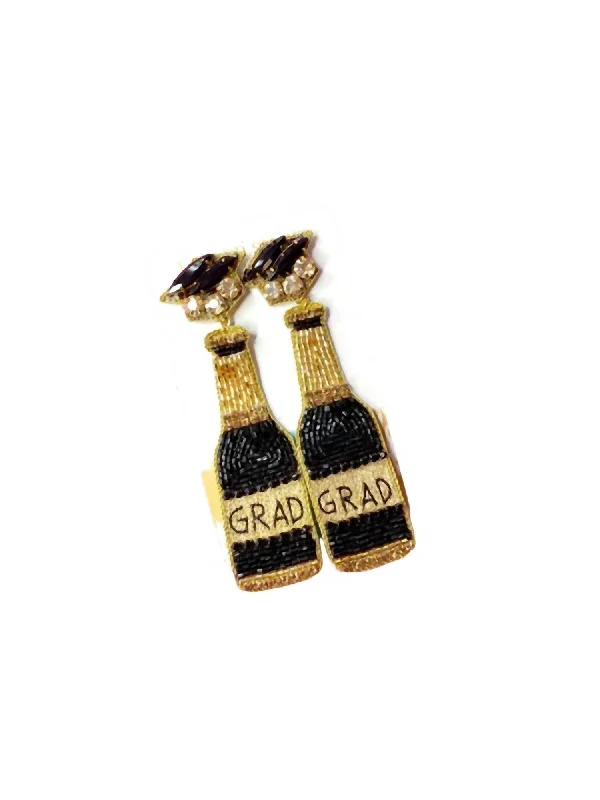 Limited Stock On Premium Jewelry At Low Prices Women's Beaded Grad Bottle Earrings In Black Limited Stock On Premium Jewelry At Low Prices Women's Beaded Grad Bottle Earrings In Black