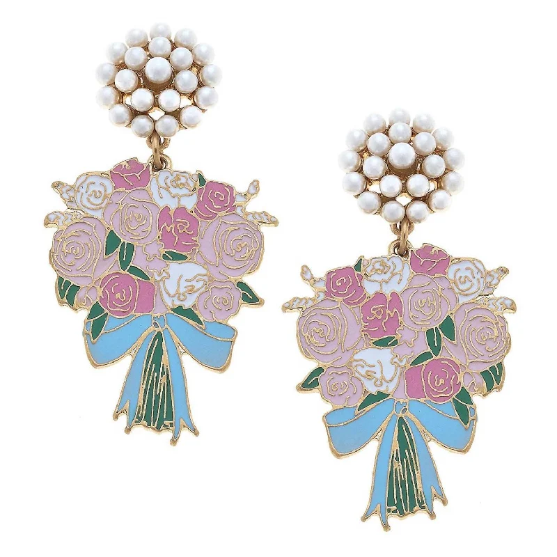 Accessorize For Less – Luxury Jewelry At Affordable Prices Women's Laney Enamel Cluster Earrings In Pink/blue Accessorize For Less – Luxury Jewelry At Affordable Prices Women's Laney Enamel Cluster Earrings In Pink/blue