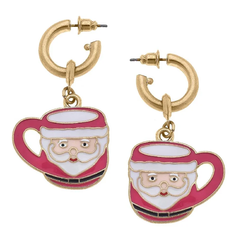 Buy More, Save More On Stunning Jewelry Pieces Women's Noelle Santa Mug Earrings In Pink/white Buy More, Save More On Stunning Jewelry Pieces Women's Noelle Santa Mug Earrings In Pink/white