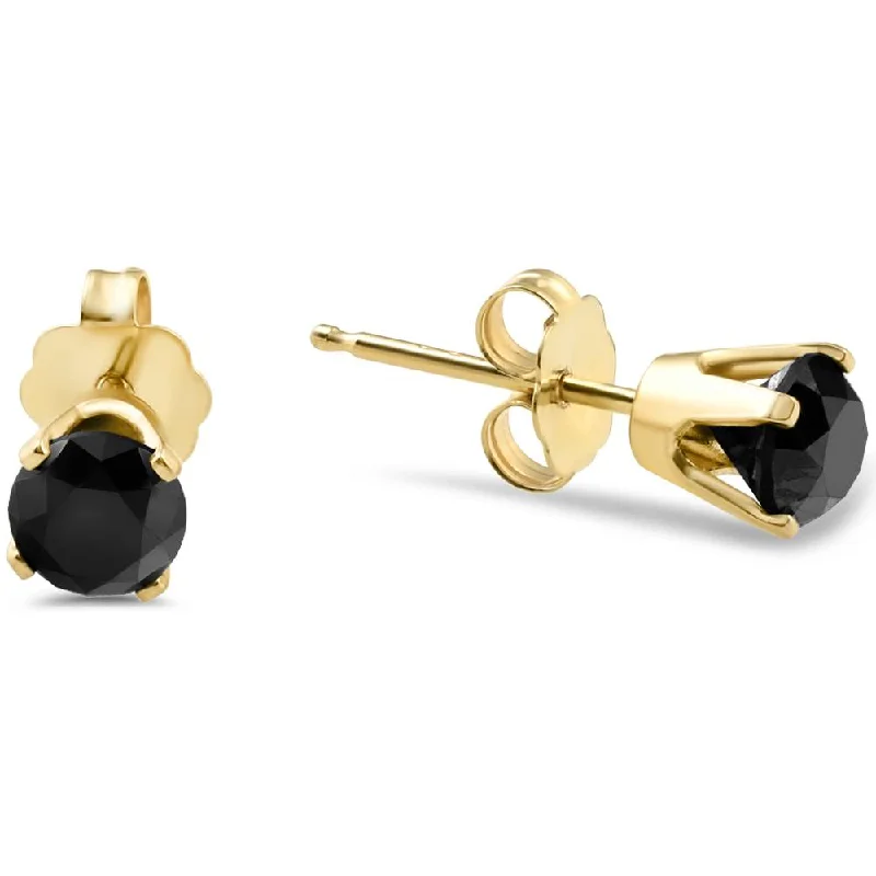 Stunning Jewelry At A Fraction Of The Price Yellow Gold 7/8ct Round Cut Black Diamond Studs Stunning Jewelry At A Fraction Of The Price Yellow Gold 7/8ct Round Cut Black Diamond Studs