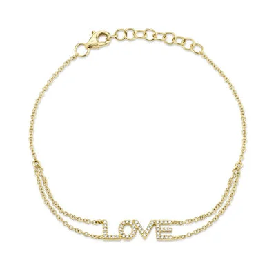 Elegant Jewelry Pieces At Unbelievable Prices 0.12CT DIAMOND "LOVE" BRACELET