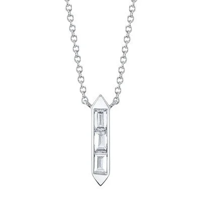 Grab Your Favorite Jewelry At The Lowest Prices 0.18CT DIAMOND BAGUETTE NECKLACE