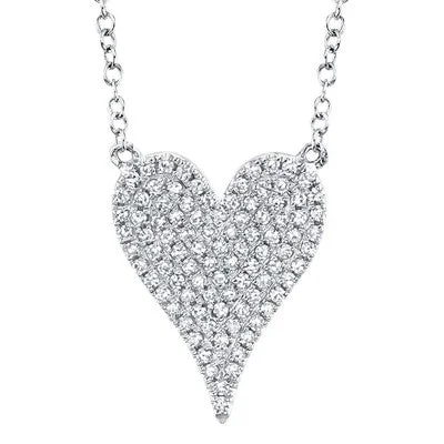 Shop Stylish Jewelry Now And Save Big 0.21CT DIAMOND PAVE HEART NECKLACE