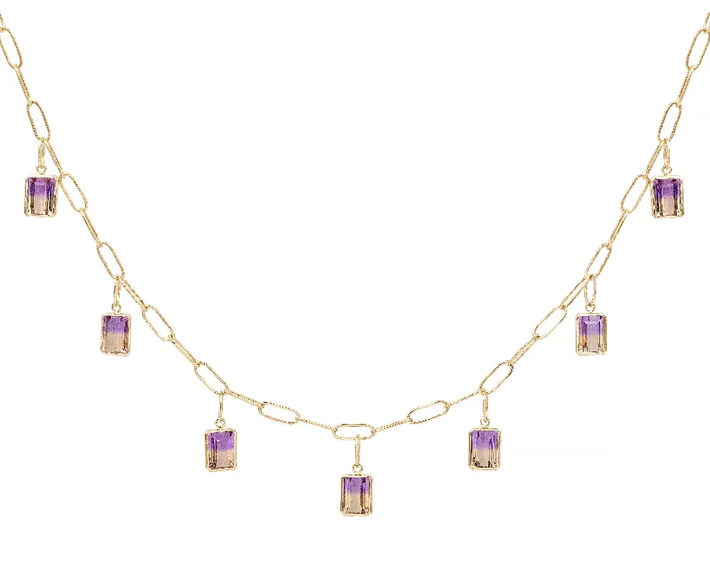 Limited-Stock Jewelry Sale – Once It's Gone, It's Gone Ametrine Dangling Charm Necklace Limited-Stock Jewelry Sale – Once It's Gone, It's Gone Ametrine Dangling Charm Necklace