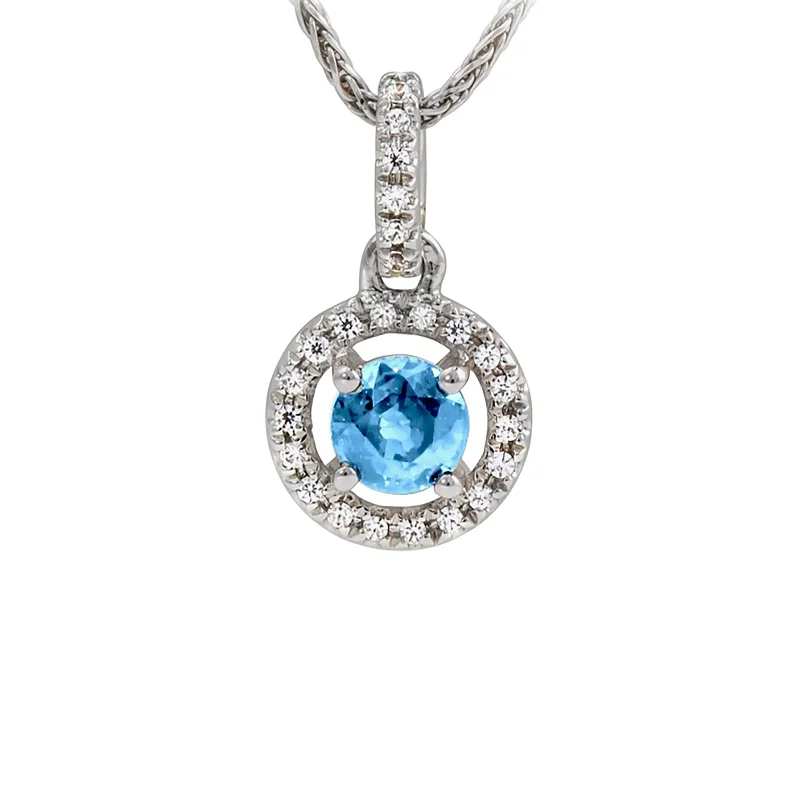 Exclusive Jewelry Sale – Limited-Time Discounts Aquamarine and Diamond Pendant