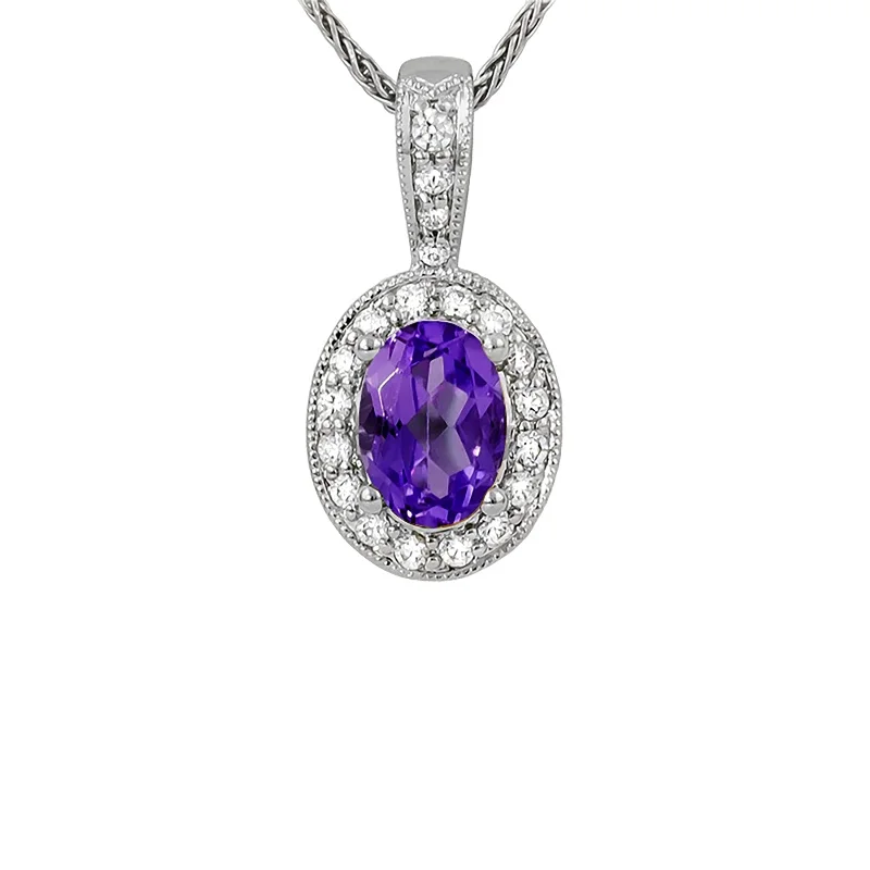 Unlock Unbeatable Jewelry Deals Before They’Re Gone Oval Amethyst & Diamond Halo Pendant Unlock Unbeatable Jewelry Deals Before They’Re Gone Oval Amethyst & Diamond Halo Pendant