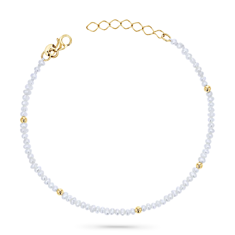 Flash Sale On Stunning Jewelry – Don't Miss Out Gold Bead Station Pearl Bracelet